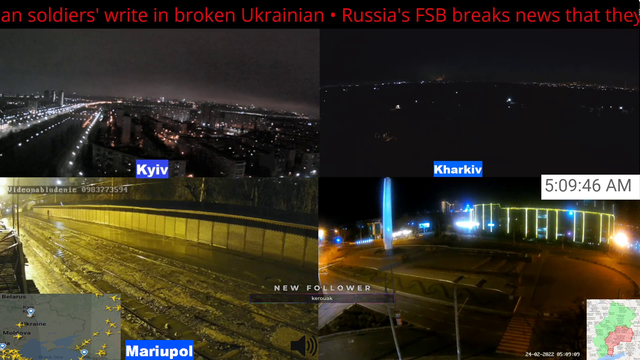 The beginning of Russia's attack on Ukraine (explosion caught on cam)
