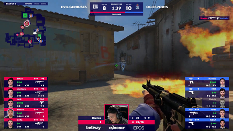 CSGO pro falls to his own Molotov and the caster spreads the message.