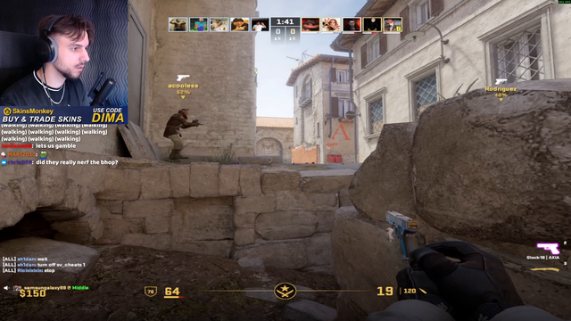 dima_wallhacks played a CS2 Competitive showmatch, but everyone is 2x SMALLER