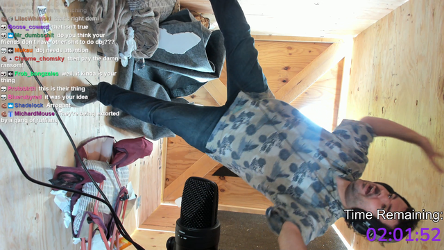 Streamer live from a rotating crate