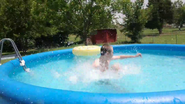 autistic kid gets his first pool