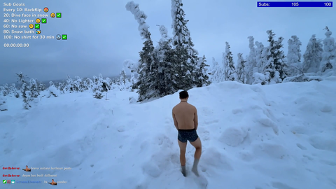 into the snow he go