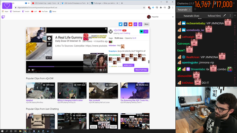 Hasan on XQC's Chat