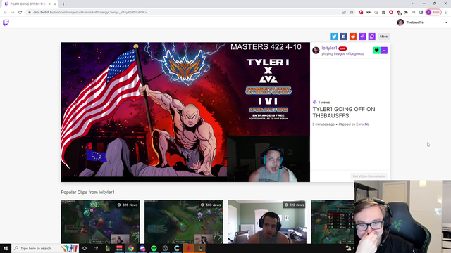 Baus reaction to Tyler1 going off on him