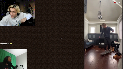 Tony Hawk's Son (Keegan) Does A Kickflip For xQc