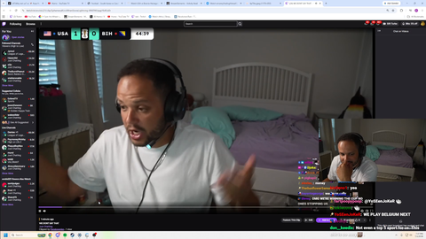 Erobb gets bossed by his daughter for being too excited about the USA scoring