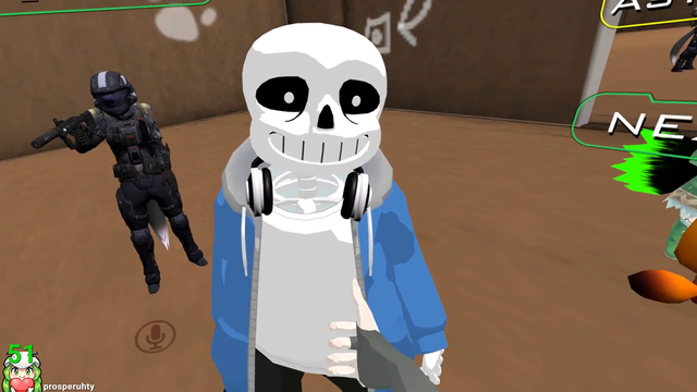 poke bumps into a girl on VRChat