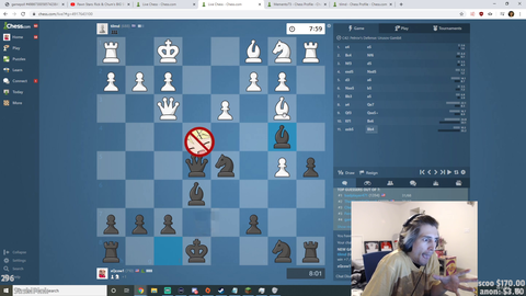 xQc gets too excited after a chess play