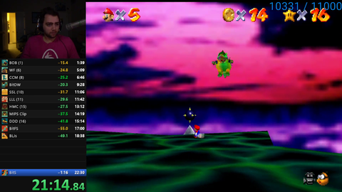 Getting his PB. Sub 22
