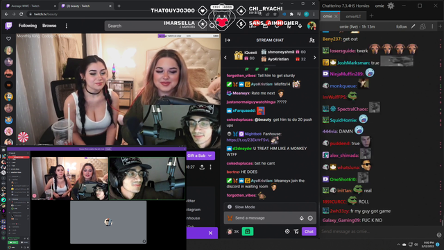 Omie rosted girls when been asked ''how does it feels to be a XQC fanboy''