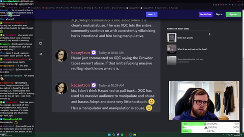 Kaceytron accuses XQC of being a Manipulator and Abuser towards Adept