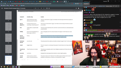 Hasan reviews a list of "harmful" words from Stanford University