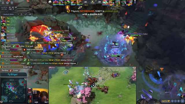 Most calm ending to a 75 minute dead even Dota game.
