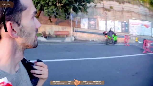 Hitch catches an Italian motorcyclist bending the law