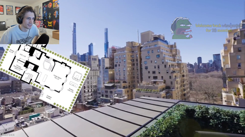 xQc is sold on the features of $39 million NYC Condo