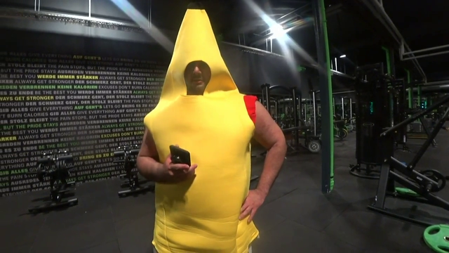 EsfandTV working out in BANANA SUIT spotted