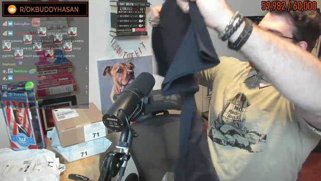 Hasan gets a tshirt sent from a mod