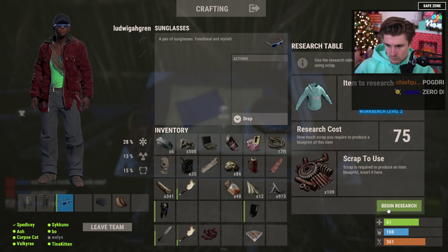 Ludwig accidentally destroys his branded hoodie in Rust
