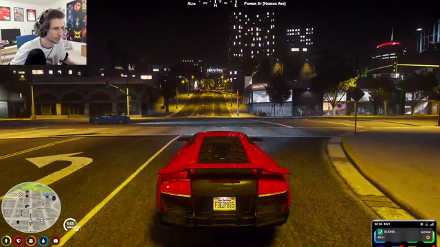 X flying over a cop car