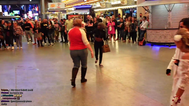 Esfand and Wake join a random act of dancing