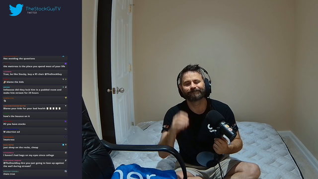 TheStockGuy jumps on a mattress