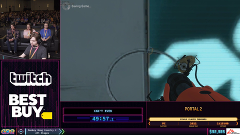 World Record holder in Portal 2 has his strats explained at SGDQ