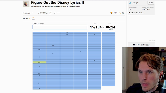 Jerma guesses the disney song with minimal clues