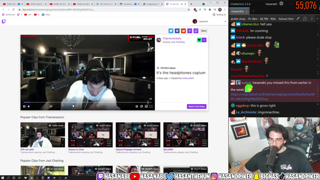 Hasan reacts to Train's bald spot