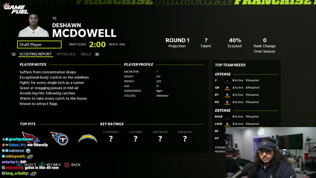 Esfand Talks about Tight Ends
