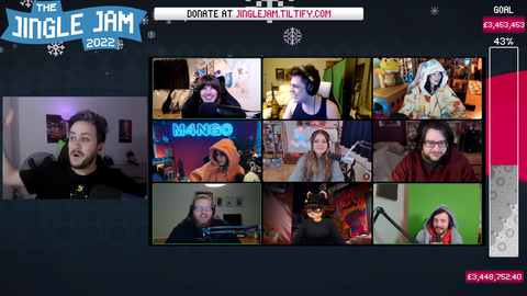 The Yogscast Jingle Jam 2022 charity stream ends with GBP 3,448,752,40 in donations.