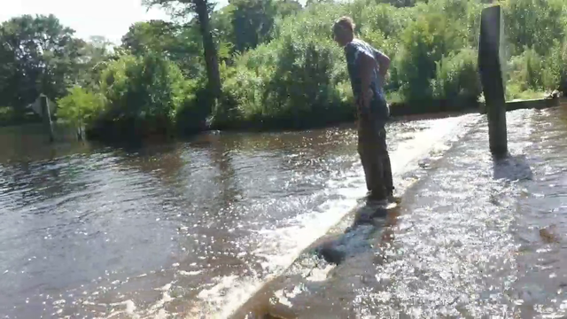 Alec goes for a swim