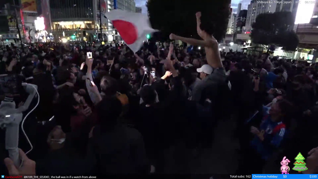 Celebrations at 6 am in Tokyo after Japan beat Spain in World Cup