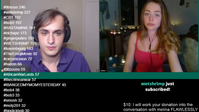 Bob7 freak out at Melena showing her body