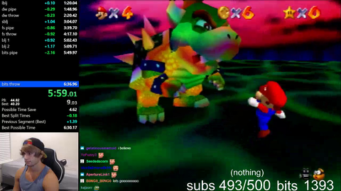 Dowsky gets Super Mario 64 0 star (any%) world record by 4 seconds after only 3 days of coming back to 0 star