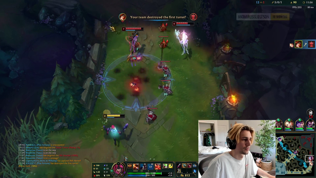 xQc had a crazy turnaround play in the OTK League of Legends tournament.