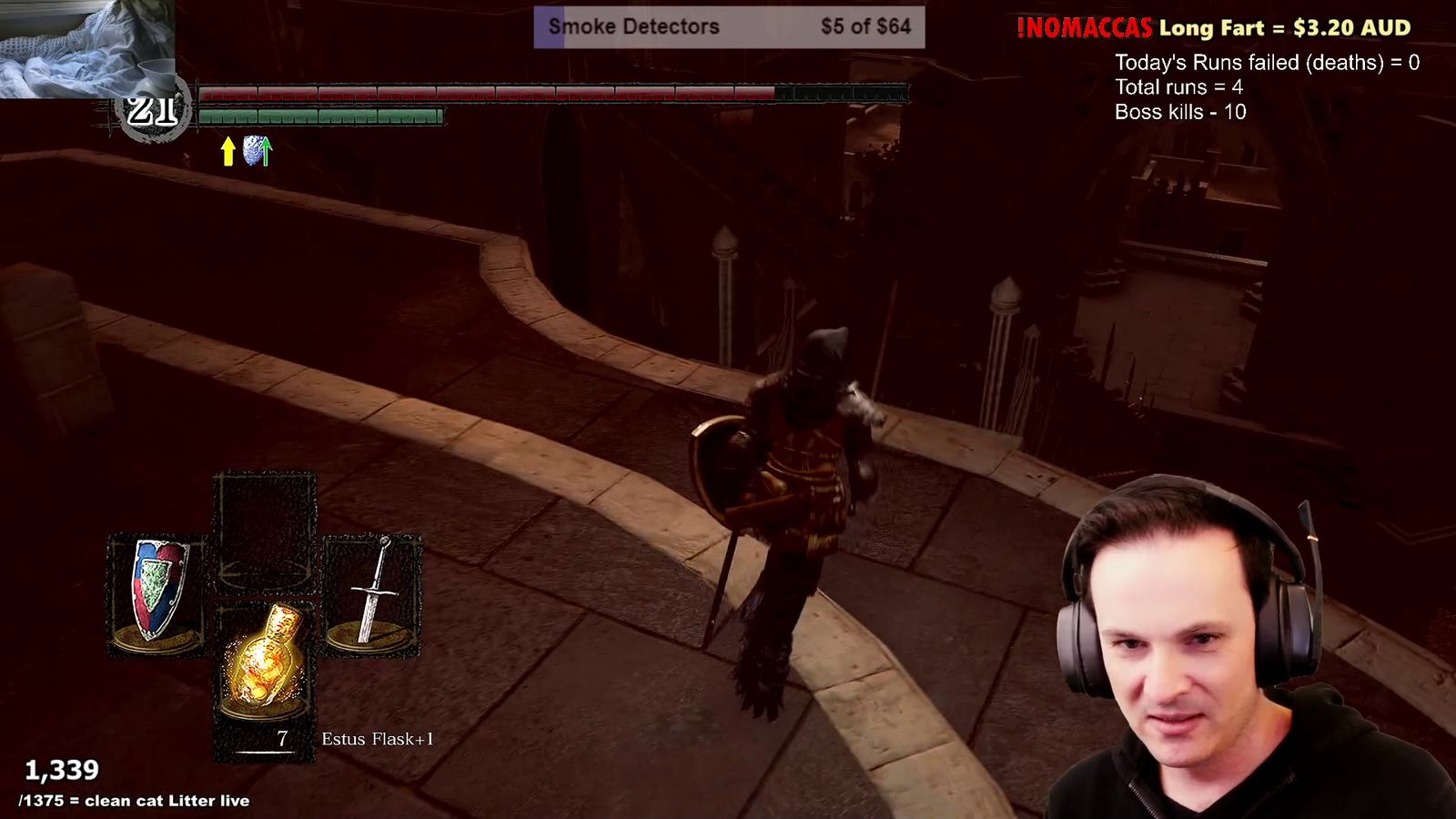 Bajo goes to turn up the brightness on his no death run...
