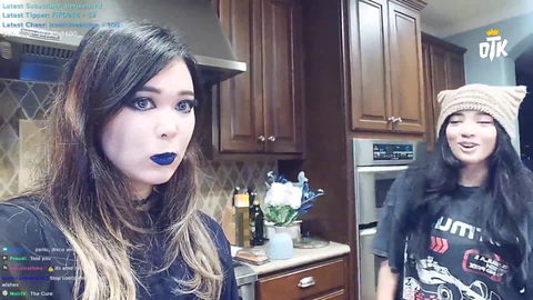 ExtraEmily makes an unfortunate arm gesture