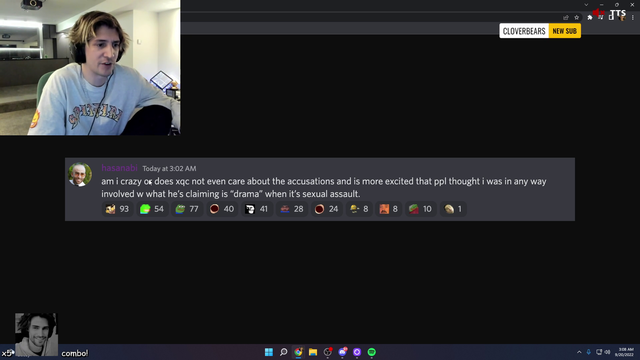xQc admits to knowing about Miz and the SA coverup