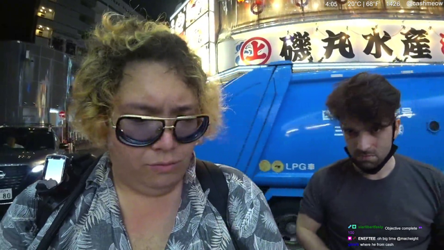 Cashmeow talks to drunk rando. Rando proceeds to fall over into the street and almost hit by a car