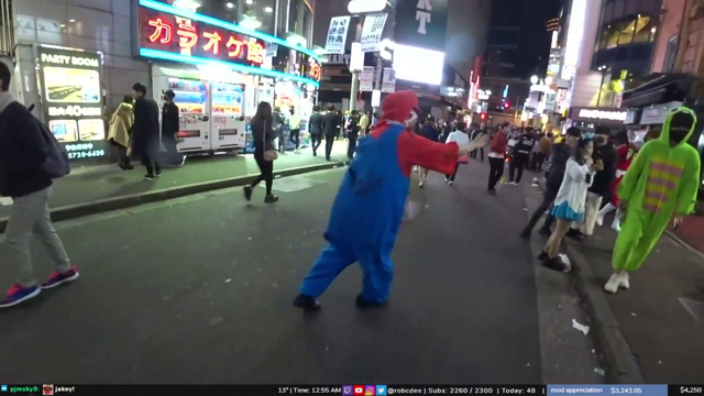 Zombie Mario attacks Rob in Tokyo