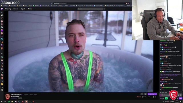 Knut gets distracted while watching a hot tub stream