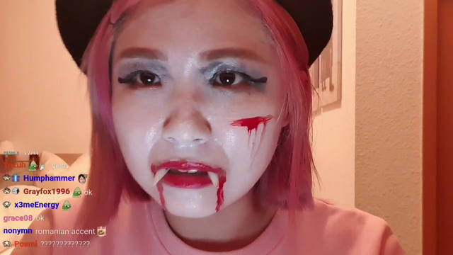 Hachu does a scary cosplay