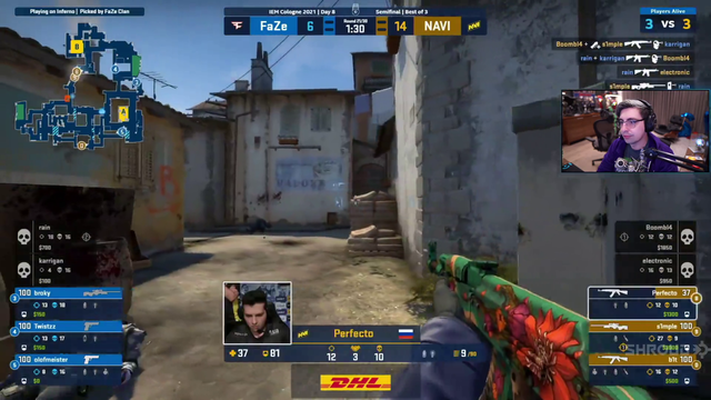 s1mple with an insane 3k to win the round