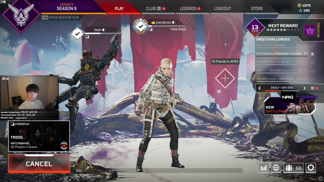 Aceu shows his appreciation for his Apex Legends fan base.