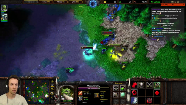 Dendi and Grubby enjoy a game of WC3 together