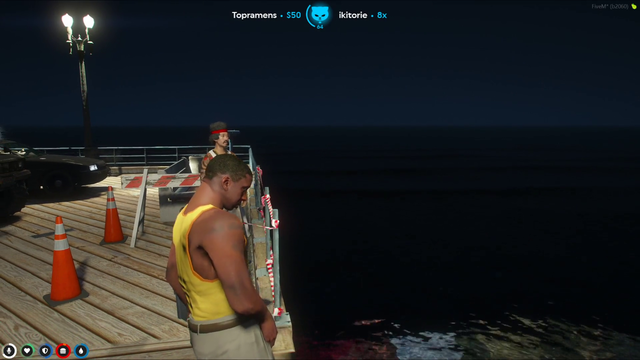 Clayvon has a vision while peeing and falls in the water.