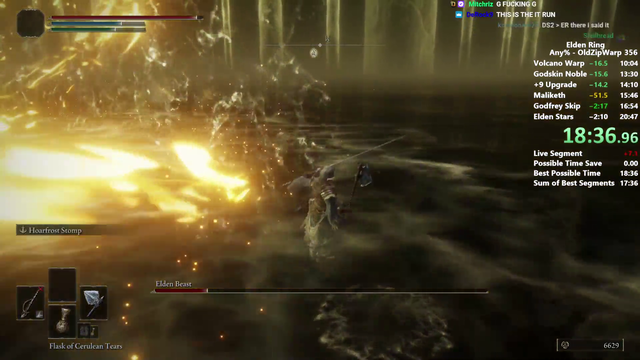 Distortion2 gets sub 19 in Elden Ring ANY%