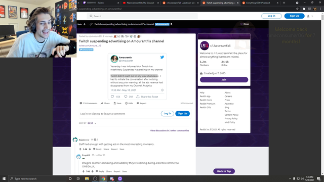 xQc true thoughts on Amouranth ad removal