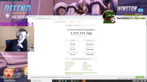 xQc stream's historic moment 7,777,777,777