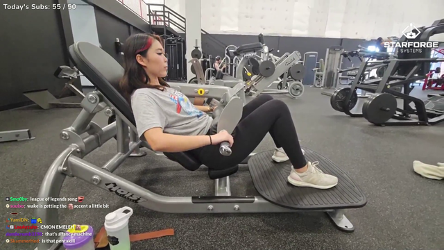 Emily does some hip thrusts